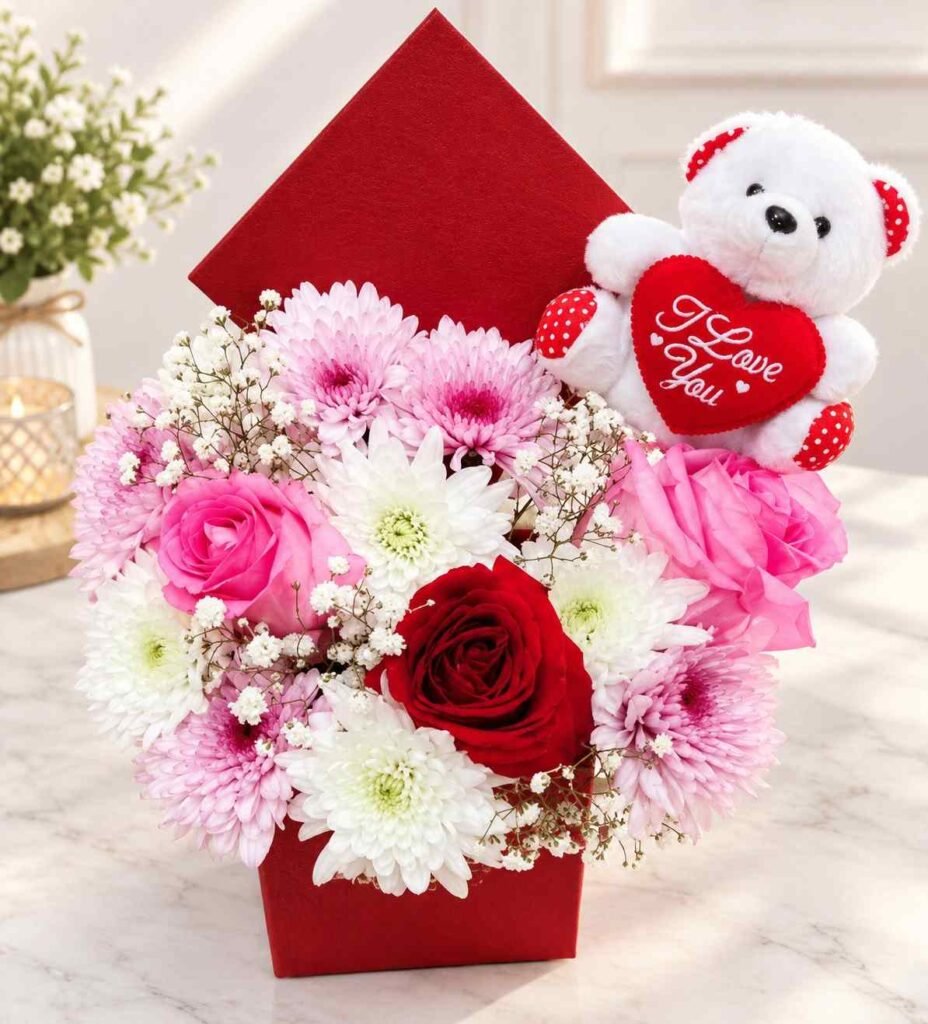 Love Teddy Flower Box
